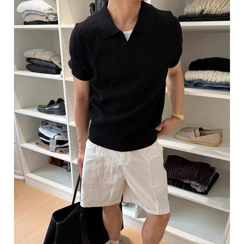 Retro Simple Knitting Sports Men's T-shirt