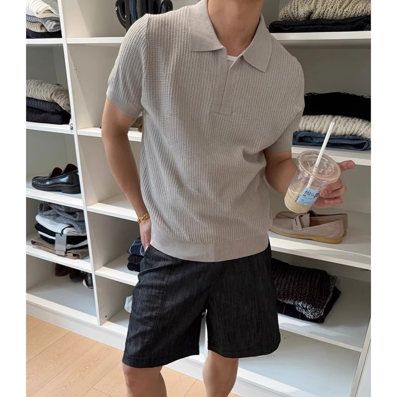 Retro Simple Knitting Sports Men's T-shirt